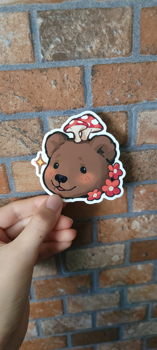 Mushroom Bear Sticker