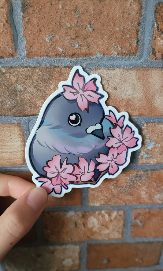 Cherry Blossom Pigeon Sticker