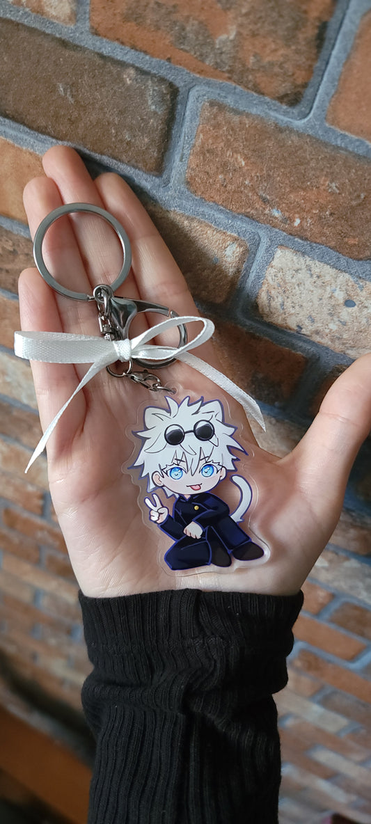 Gojo Satoru Cat Keychain