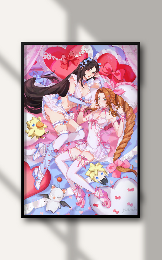 Tifa and Aerith (Valentine version) (11" x 17")