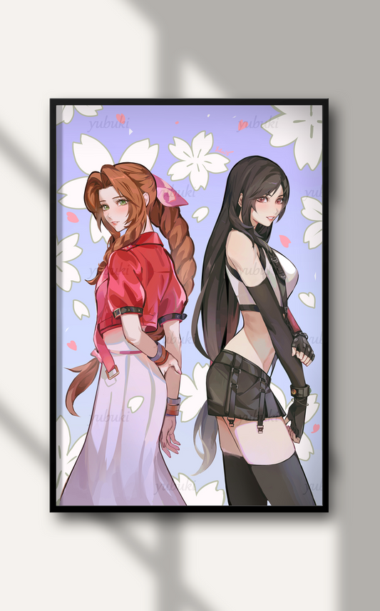 Spring Tifa and Aerith (11" x 17")