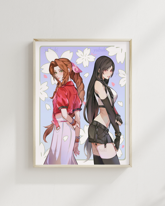 Spring Tifa and Aerith (8.5" x 11")