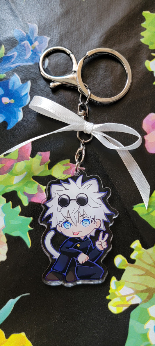 Gojo Satoru Cat Keychain