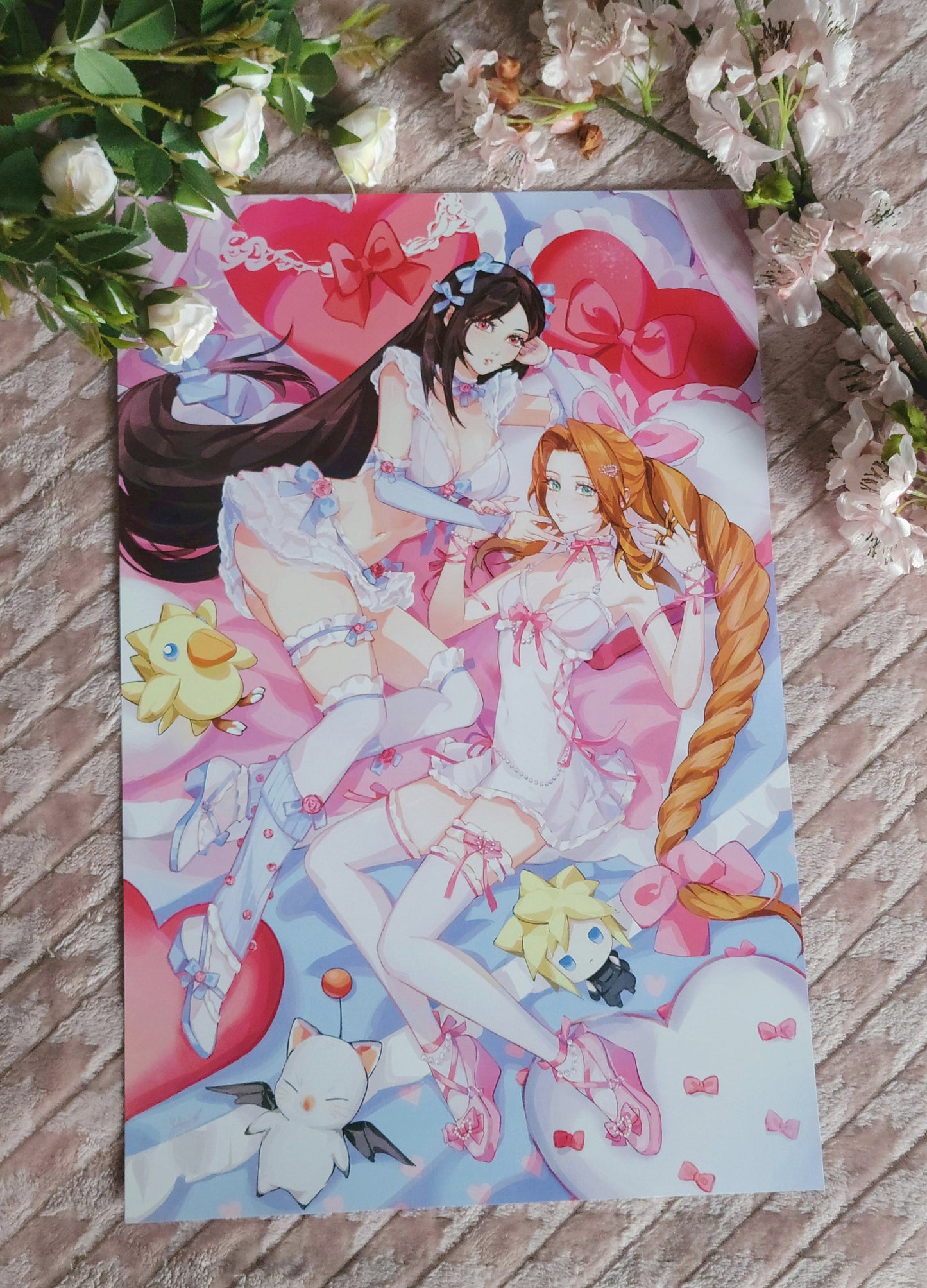 Tifa and Aerith (Valentine version) (11" x 17")