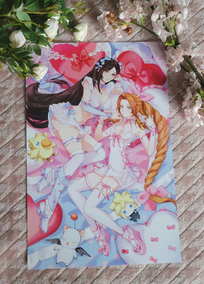 Tifa and Aerith (Valentine version) (11" x 17")