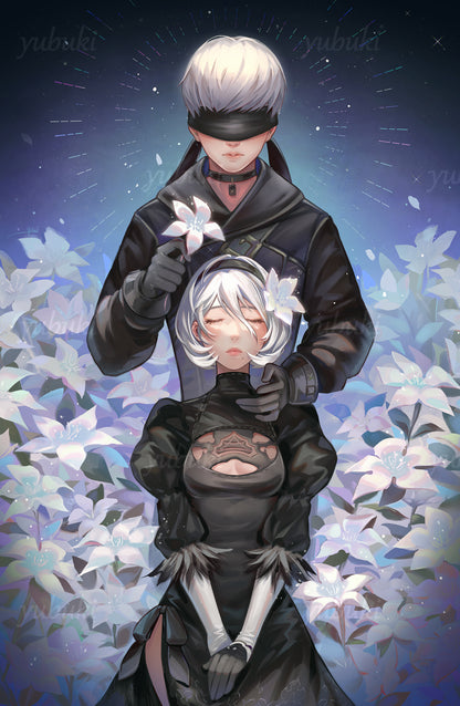 Lunar Tear 2B and 9S (11" x 17")