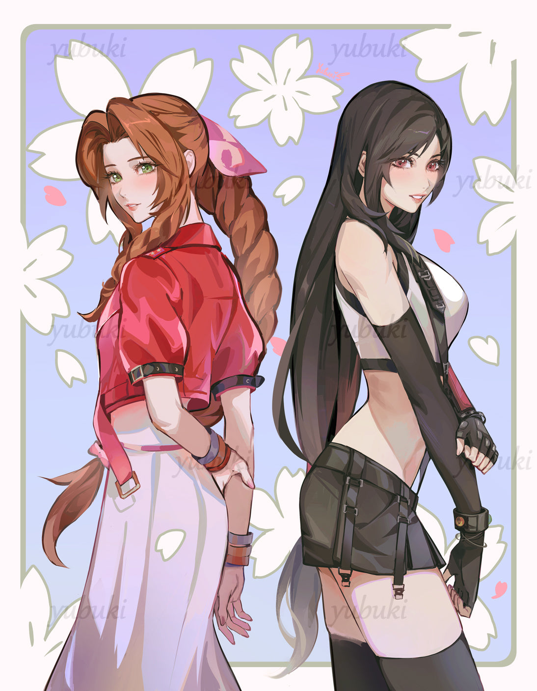 Spring Tifa and Aerith (8.5" x 11")