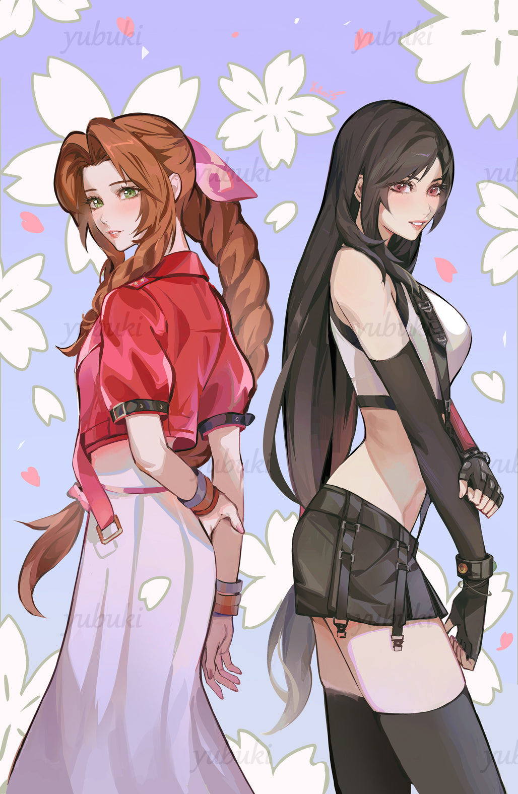 Spring Tifa and Aerith (11" x 17")
