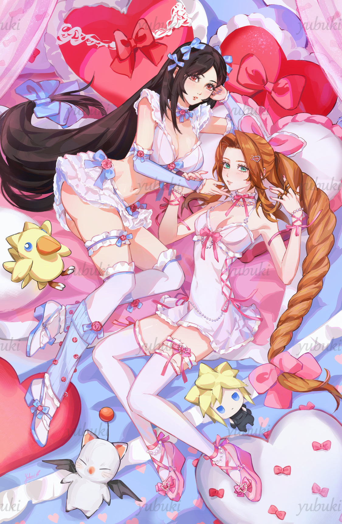 Tifa and Aerith (Valentine version) (11" x 17")
