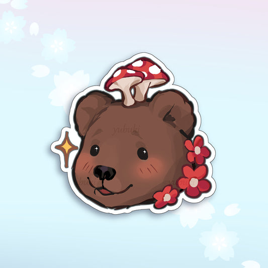 Mushroom Bear Sticker