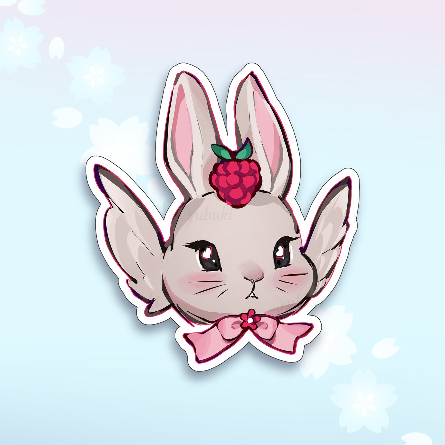 Raspberry Bunny Sticker
