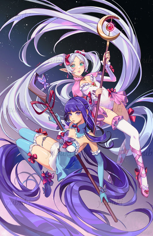 Magical Girls Frieren and Fern (11" x 17")