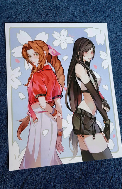 Spring Tifa and Aerith (8.5" x 11")