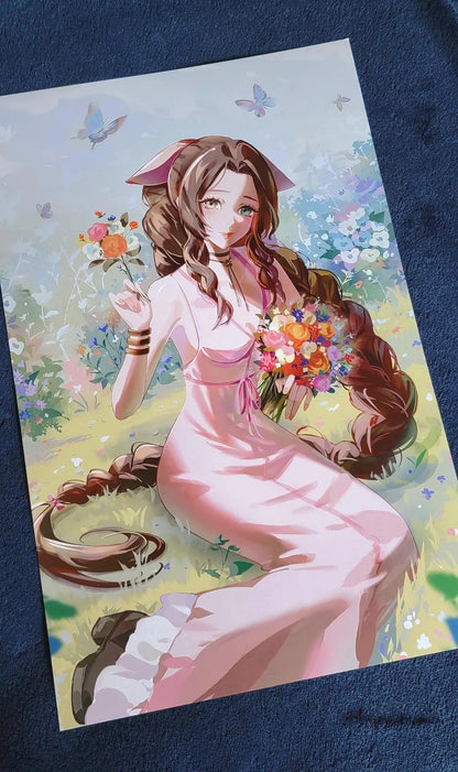 Flower Girl Aerith (11" x 17")