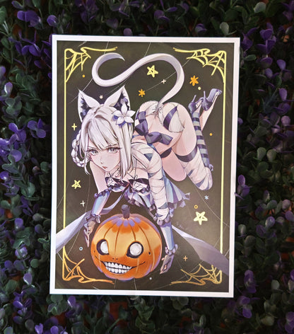 Halloween Kaine and Emil Gold Foil Print (5" x 7")