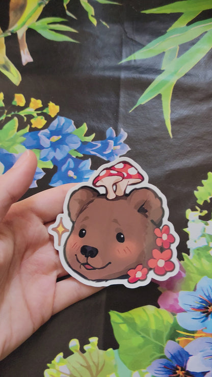Mushroom Bear Sticker