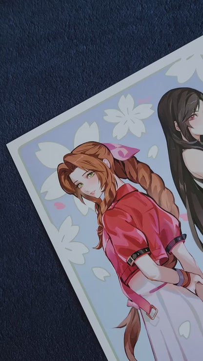 Spring Tifa and Aerith (8.5" x 11")