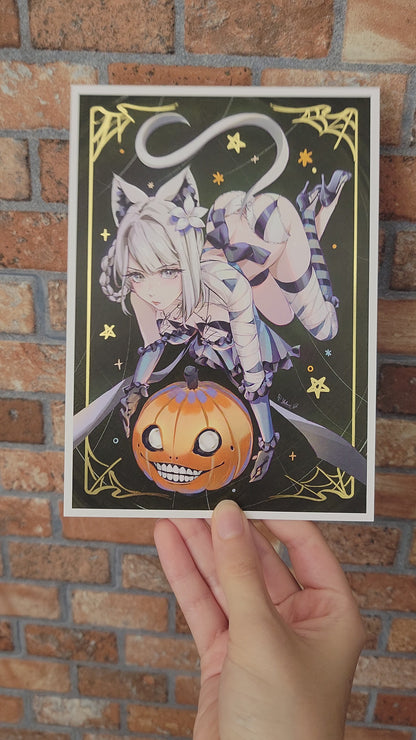 Halloween Kaine and Emil Gold Foil Print (5" x 7")